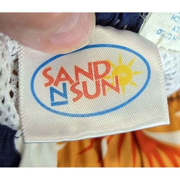 Sand N Sun Swim Trunks Shorts Hawaiian Beach Floral Mesh Lining Mens size XL 40 - Picture 3 of 8